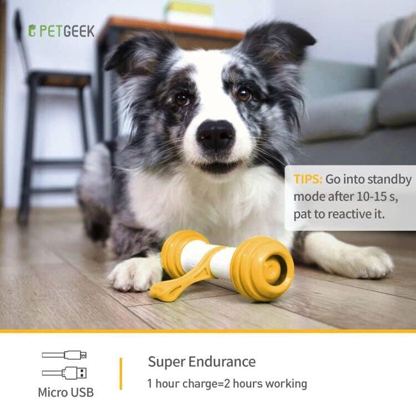 Interactive Dog Toys, Motion Activated Electronic Dog Toy Interactive Dog Bone Toys for Medium Large Dogs, USB Rechargeable Automatic Dog Toy for Boredom and Stimulating (Yellow)